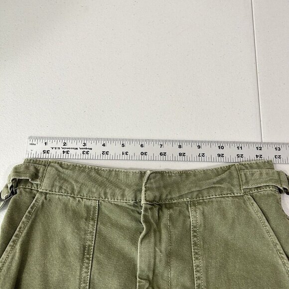 Free People Womens Skirt 0 Army Green Twill Cargo Utility Y2K Grunge Mini Basic - Picture 3 of 14